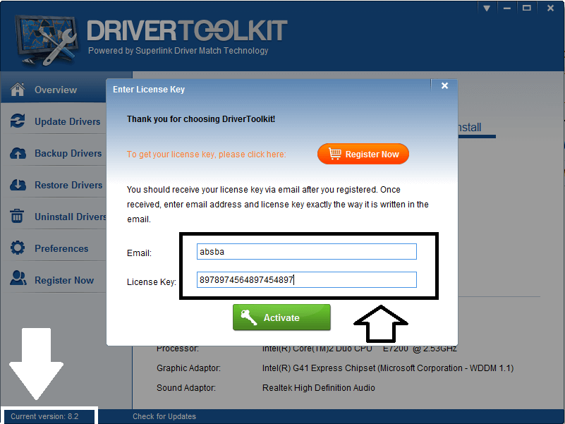 registration key for driver updater